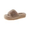 Pantuflas Peludas de Gama Alta para Mujer, Adecuadas para Usar al Aire Libre en Primavera y Otoño, Nuevas Pantuflas de Hogar Chic y Modernas Estilo Coreano, Pantuflas de Algodón de Una Tira