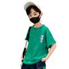 Camiseta de Algodón Puro para Niños, Corte Holgado, Estilo Coreano, Casual, Manga Corta, Estampado de Dibujos Animados para Niños, Manga Media, Para Edades 7-11