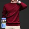Suéter de Lana 100% Finamente Hilada para Hombre, 450g, Nuevo Estilo Otoño e Invierno 2025, Cuello Alto, Capa Base de Punto Cálido