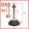 Copo de pé de nylon E-WAD27-D80-M16-L100 casco de pé fixo BZR01-D50-M8-50 base de copo de nylon