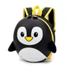 Mochila Infantil Cartoon Pinguim Resistente Tendência Transfronteiriça Super Fofa para Meninos e Meninas do Jardim de Infância