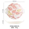 Prato de cerâmica colorido com relevo pintado à mão em estilo japonês, prato redondo binaural para restaurante, prato criativo famoso na Internet