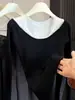 Top de Tricô Sexy com Patchwork de Malha de Strass de Alta Resistência com Design de Clavícula Exposta para Mulheres, Roupa Íntima Tomara-que-Caia para Outono e Inverno