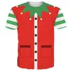 Camiseta de hombre de moda transfronteriza con estampado 3D de patrón navideño, tendencia de moda, manga corta de verano, suministro directo de fábrica