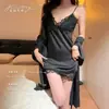 2026 Nova Camisola de Renda Lisa Sexy para Mulheres, Estilo Puro Desejo de Verão em Seda Gelada com Bojos Conjunto para Casa