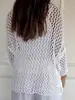 Suéter de Punto Hueco para Mujer, Top Protector Solar de Estrella de Cinco Puntas de Verano, Nuevo Estilo 2026, Suéter de Punto Blanco Holgado