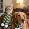 Novo Cruzamento Animal de Estimação Natal Gato Cachorro Sino Cachecol de Tricô Fofo Aquecedor de Pescoço Decorações para Animais de Estimação