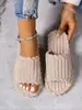 Tallas Grandes 2024 Nuevas Diarias Casuales para el Hogar Color Sólido Gamuza Ligeras Cómodas Chanclas Planas para Mujer
