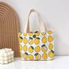 Bolso pequeño, fresco y bonito de limón para mujer, con cremallera gruesa, forro de tela, bolsa de almacenamiento portátil con llave.