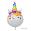 Unicornio de Caricatura Grande Transfronterizo Arcoíris Unicornio de Ojos Cerrados Inflable Ensamblaje Globo Decorativo de Papel de Aluminio Tridimensional
