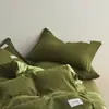 Sábana de cama de gasa de doble capa Clase A de una sola pieza, gorro de cama, funda de edredón de algodón puro 200x 230 individual y doble funda de edredón de color sólido