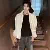 Conjunto de Ropa Estilo Coreano para Hombre del Fabricante, Otoño e Invierno, Chaqueta con Hombreras de Alta Gama Elegante, Pantalones, Conjunto de Chaqueta de Piloto