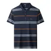 Camiseta de Verano de Manga Corta para Papá, Camisa Polo de Algodón Mercerizado para Hombre de Mediana Edad, Top Casual de Media Manga para Personas de Mediana Edad y Mayores