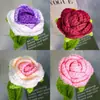 Flor de lã tricotada à mão simulação flor eterna presente Dia do Professor barraca linha de costura flor de crochê produto acabado atacado