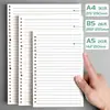 Núcleo de libro de hojas sueltas B5 recambio 26 agujeros papel de hojas sueltas cuaderno desmontable a5 línea horizontal cuadrícula de 20 agujeros carcasa de examen de ingreso a posgrado