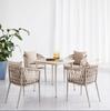 Mesa y Silla de Ocio para Exteriores Transfronteriza Lujo Ligero Terraza Exterior Patio Jardín Combinación de Mesa y Silla Silla de Cuerda Moderna Simple