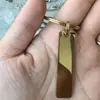 Tag de Chaveiro Longa de Aço Inoxidável Mais Vendida Transfronteiriça, Personalizável com Gravação, Pingente Personalizado para Casal DIY, Simples e Estiloso
