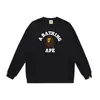 Bape Ape Head marca de moda unisex cuello redondo manga larga algodón estampado holgado chaqueta sudadera de otoño e invierno para hombre