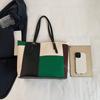 Bolso Tote de Gran Capacidad con Color Combinado para Mujer 2024 Nuevo Otoño Retro Bolso de Hombro de Gran Capacidad Bolso de Axila