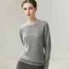 Suéter 100% cashmere puro para mulheres, gola redonda, caimento solto, versátil, design minimalista, com toque macio e confortável, mangas compridas, estilo pull-over, perfeito como peça base