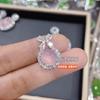 Fábrica por atacado alto gelo calcedônia pingente pombo ovo colar completo diamante incrustado 925 prata pingente princesa clavícula cadeia