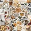 50 adesivos coreanos para café da manhã, pão, livro de mão, ipad, laptop, skate, copo de água, adesivos decorativos