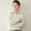 Nuevo Estilo Otoño e Invierno 2026 Suéter de Punto de Manga Larga con Solapa Grande Retro Diseño para Mujer Suéter de Cachemira Casual