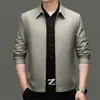Nueva Chaqueta de Primavera y Otoño para Hombre, Casual de Negocios, para Personas de Mediana Edad y Mayores, con Cuello Solapa, Chaqueta Ligera con Cremallera, Top Versátil para Papás