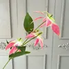 Lírio Jialan de Três Cabeças Flor Artificial Layout de Cena de Casamento Decoração Suave Arranjo de Flores Lírio Chama Flor Artificial