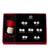 Set de Aretes de Plata Pura 999 para Una Semana, Lujo Ligero y Sensación de Alta Gama, Aretes Amigables con los Oídos, Regalo para el Día de San Valentín o Cumpleaños para Niñas