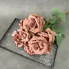 Flores Artificiales con 9 Cabezas de Rosa en Forma de Diamante, Adecuadas para Decoraciones de Hotel y Restaurante, Arreglos de Pasillo, Montajes de Boda y Decoraciones de Escenario