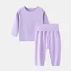Roupas de ar condicionado para bebê, roupas infantis de meia manga em modal para casa, primavera e verão, macacão para proteção da barriga de cintura alta para bebê, masculino e feminino, pijama de outono