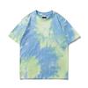 Verano 2024 Nuevo Llegada para Hombre Dos Piezas Pesado Holgado Estilo Americano Retro Moderno Casual Degradado Tie-Dye Traje Camiseta