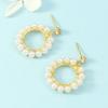 Pendientes de perla con un solo diamante para mujer, elegantes y sencillos, nuevos pendientes de moda 2019, de alta gama, con un toque de personalidad de celebridades de Internet.