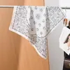 Pañuelo pequeño cuadrado de algodón y lino con estampado de espiga estilo "old money", pañuelo para la cabeza tipo terciopelo sedoso, chal protector solar para el cuello para mujer