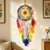 Apanhador de Sonhos Criativo de Crochê Europeu e Americano Pena Sino de Vento Pendurado Entrada de Casa Decoração de Interior Casamento Fundo Pingente Grande