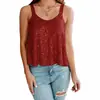 2026 Verano Nuevo Estilo Sitio Independiente Wish Amazon Más Vendido Europeo y Americano Mujer Sin Mangas Lentejuelas Camiseta sin Mangas