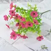 Novo Produto Transfronteiriço: Flores Artificiais, Buquê de Eucalipto de 7 Galhos e Violetas, Flores Artificiais para Decoração de Casa com Paisagem Pastoral