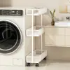 Estante para lavadora, gabinete de almacenamiento lateral estrecho para detergente de lavandería, estante de almacenamiento estrecho multicapa para balcón y baño
