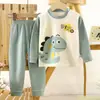 Novo conjunto de pijamas infantis 100% algodão, roupas de outono para meninos e meninas, conjunto de roupas de casa infantis, disponível para dropshipping