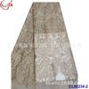 Vestido de renda de malha leve com bordado de seda dourada e prateada estilo europeu e americano, acessórios para vestido de noiva CL65234