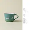 Taza de Café de Cerámica Ino Kaisong Pintada a Mano Ola Verde Ganso Blanco Taza Taza de Desayuno para el Hogar Taza de Agua para la Oficina