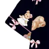 Pijama de cárdigan de seda de leche transfronterizo europeo y americano para mujer, shorts de manga corta, conjunto casual transpirable para el hogar, venta al por mayor del fabricante