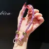 Pulsera de Muñeca de Color Caramelo de Moda Pulsera Corta de Perlas Redondas con Diamantes Venta Caliente Transfronteriza Correa de Mano Antiperdida y Anticaída Estilo Caliente