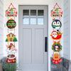 Espejo cruzado para decoraciones navideñas Colgante de puerta navideño Decoraciones navideñas Papá Noel muñeco de nieve Accesorios para decoraciones navideñas