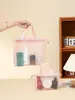 Bolsa Cosmética Colorida para Mujer Nueva Primavera Estilo Coreano Simple y Versátil Bolso de Mano Gran Capacidad Alta Apariencia Malla Transparente