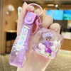 Llavero de Elefante Morado de Cristal con Cuentas de Burbujas de Arena Movediza Colgante Exquisito para Coche Bolso Regalo Pequeño