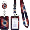 Lanyard de Poliéster con Estampado de Cactus Aleación de Zinc Elástico Estrella Hebilla Easy Pull Portatarjetas Floral Pequeño Easy Pull