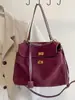 Bolso de Terciopelo de Ciervo Retro de Moda para Mujer, Bolso Tote Kelly de Gran Capacidad, Bolso de Hombro/Axila de Piel de Vaca de Gama Alta