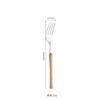 Juego de Cuchillo, Tenedor y Cuchara de Acero Inoxidable 304 Estilo Japonés con Palillos de Mango de Madera Maciza con Forma de Cintura Pequeña, Cuchara Sopera, Cuchillo y Tenedor para Carne, Vajilla Occidental